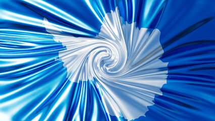 Abstract Artistic Swirl of Cool Blue and White Hues in a Dynamic Twist