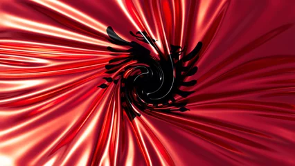 Fotobehang Radiant Swirl of the Albanian Flag Featuring the Striking Black Double-Headed Eagle © juanjo