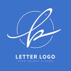 Letter b - creative logo design. Hand drawn calligraphy sign. Unique letter logo for your unique brand.