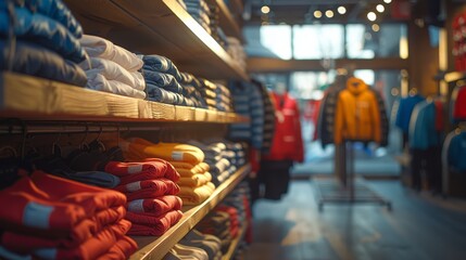 Variety of Different Colored Shirts in a Store