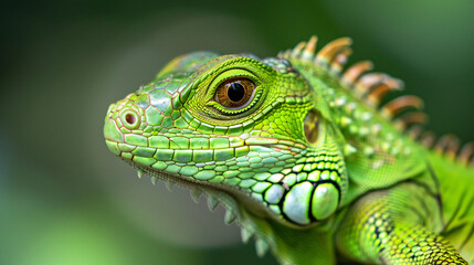 Small Green Iguana Closeup - obrazy, fototapety, plakaty