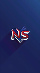 Close-up of Bold and Uppercase Abbreviation ‘NS’ on Solid Background - obrazy, fototapety, plakaty