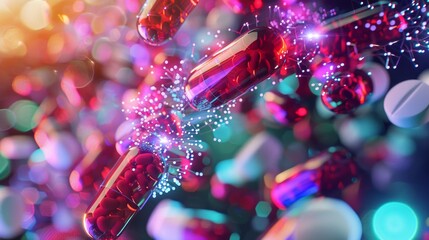 AI Algorithms Transforming Into Medical Pills Illustration