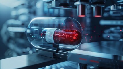 Naklejka premium Futuristic AI-Discovered Drugs in High-Tech Lab