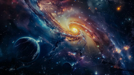 A cosmic galaxy spinning in the depths of the universe. universe, galaxy