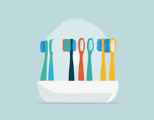 Toothbrush with toothpaste. Tooth Care Equipment clipart. 
