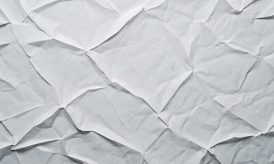 Obraz premium Crumpled white paper texture surface, clean blank paper with wrinkle, white background