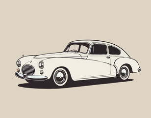 Cartoon robot made from vintage car, vector