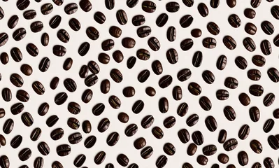 Deurstickers Coffee beans. Abstract seamless pattern. AI generated. © homeworlds