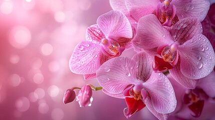 Obraz na płótnie Canvas Hintergrund rosa Orchidee, Banner, Textfreiraum rosa