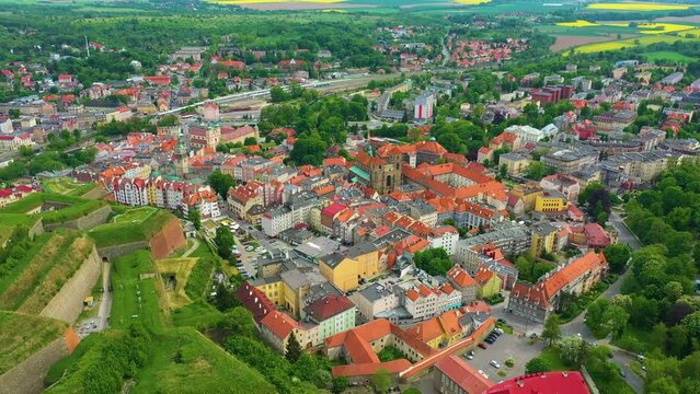 Old Town Market Square Klodzko Rynek Ratusz Aerial View Poland