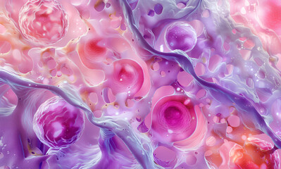 Microscopic cell or cellular organic structures. Medical and microbiology theme.  - obrazy, fototapety, plakaty