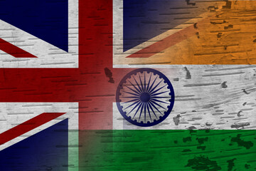  UK and India working together with country flags - 784017787