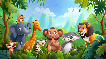 Wild animals cartoon collection