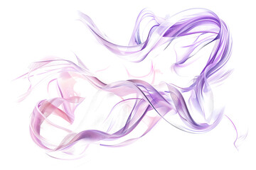 Pastel pink and lavender swirls intertwined in a dreamy composition on white background.
