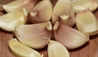 photos of garlic on a black background
