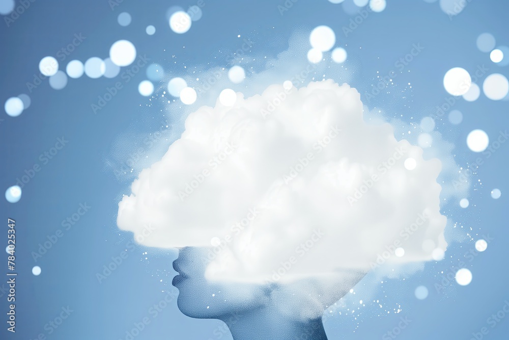 Aufkleber clouds blue background sky concept technology connect white data symbol communication idea space