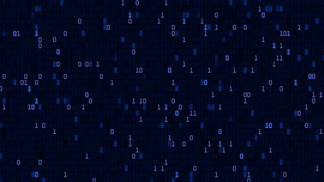 Digital background. Binary code changes randomly. Program code. Background for technology design.