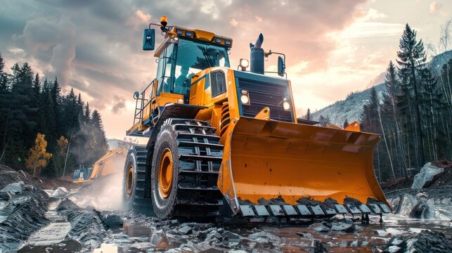 tractor or escavator mining industry.