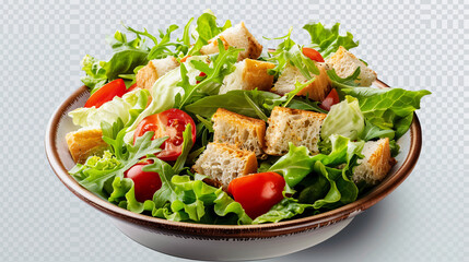 Delicious Caesar Salad Isolated on a Transparent