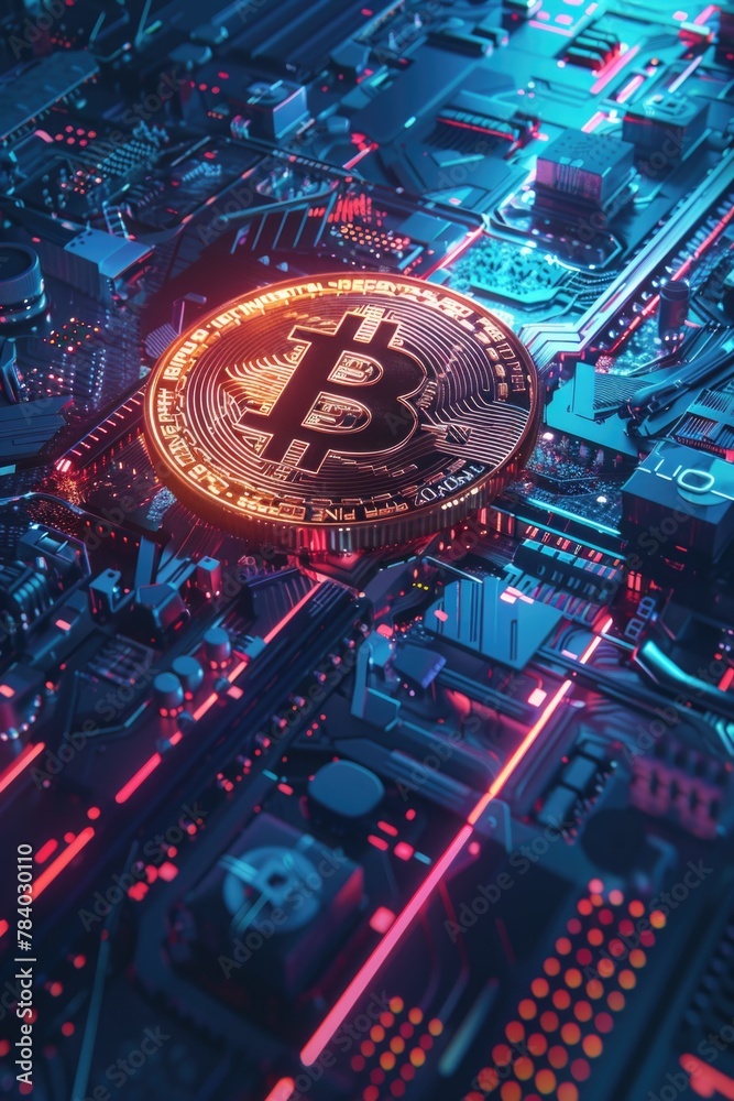 Poster digital currency concept. use for technology or finance projects