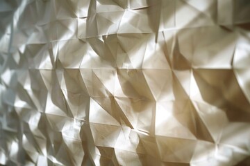 Embossed geometric design, subtle 3D effect, light and shadow play