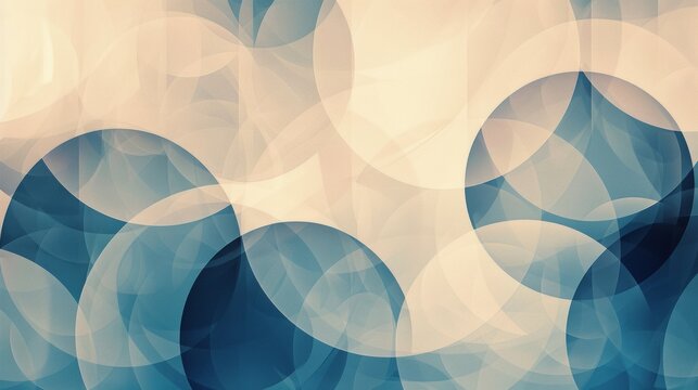 Minimal geometric pattern, overlapping circles, soft gradients, barely-there effect