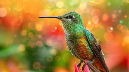 green crowned fronted brilliant hummingbird Heliodoxa jacula Costa Rica