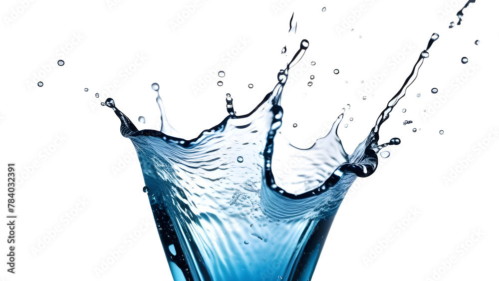 Poster water splashing up, isolated on white background isolated on white background