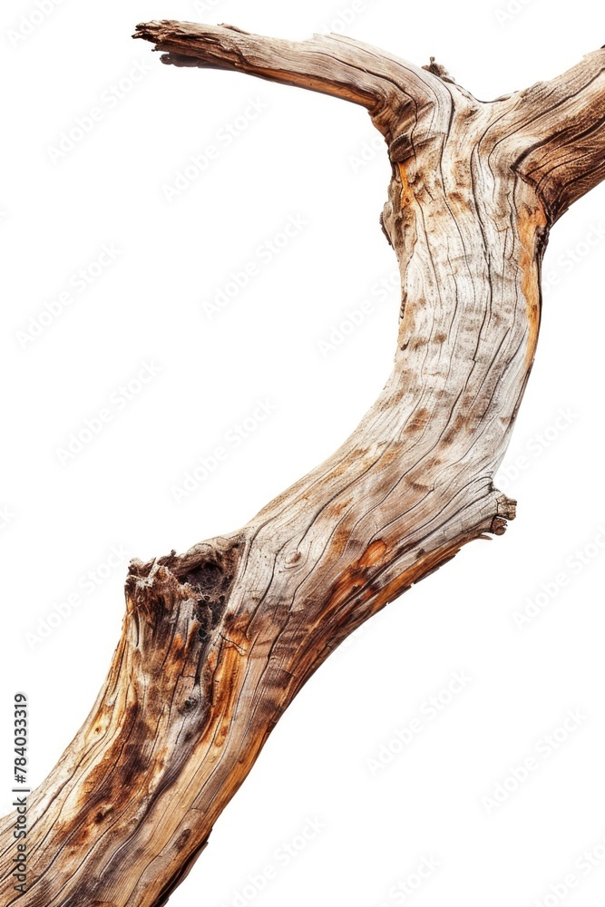 Poster a detailed close-up of a dead tree branch. suitable for nature and environmental themes