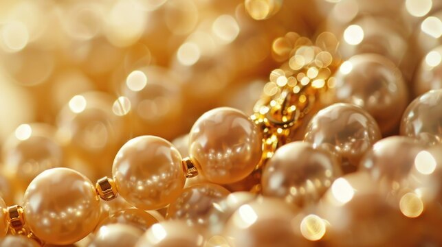 A close-up image of a bunch of pearls. Ideal for jewelry and fashion designs