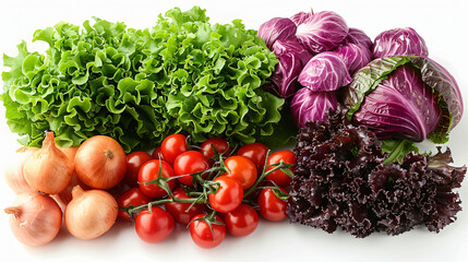 Fresh vegetables with leaf lettuce Isolated