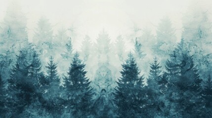 A serene view of trees in a forest. Suitable for nature themes