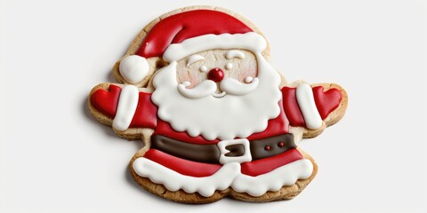 Festive Santa Claus cookie decoration, perfect for holiday projects