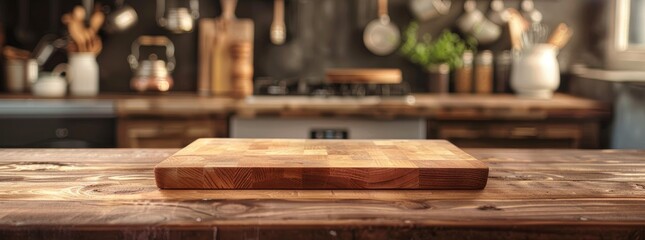 Empty Wooden Kitchen Table Background