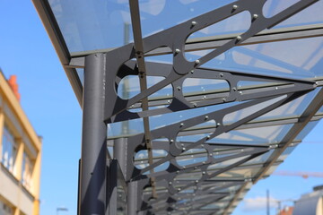 Metal structure of the bus stop