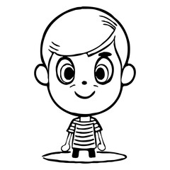 Obraz premium Black and white cartoon for children for coloring . Generated by Ai