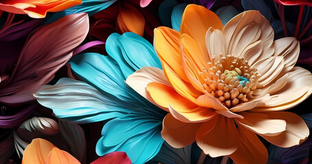 Beautiful elegant delicate flowers concept for post card design - obrazy, fototapety, plakaty