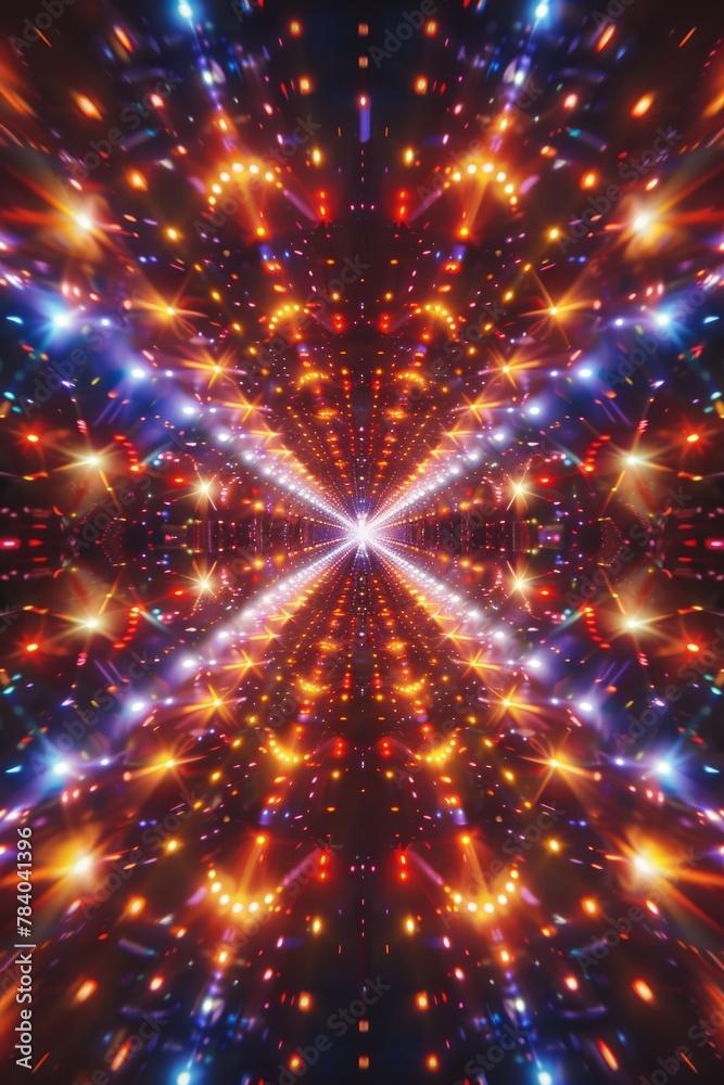 Aufkleber Abstract image of colorful lights in a dark room. Ideal for background or artistic concepts