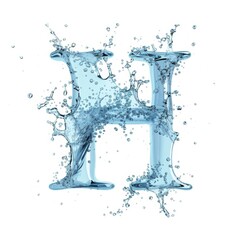Dynamic image of the letter H formed by splashing water, capturing the essence of fluidity and transformation. This embodies the concept of Fluid Typography.
