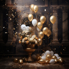 Golden ballons decoration