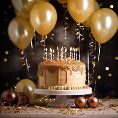 birthday cake with candles