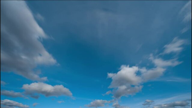 time lapse of summer blue sky with white clouds