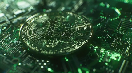 Detailed view of a computer circuit board. Perfect for technology concepts