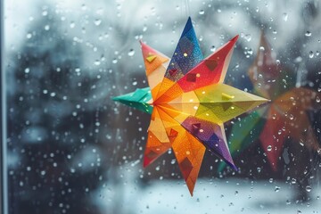 Origami decorations in rainy weather, suitable for various projects