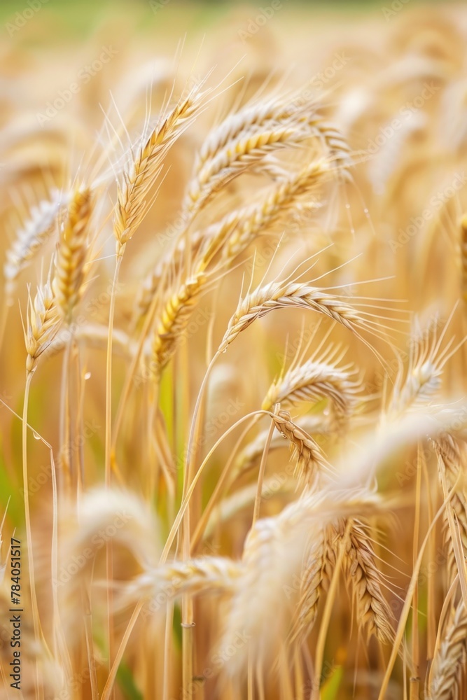 Aufkleber a close up of a bunch of wheat in a field. ideal for agricultural concepts