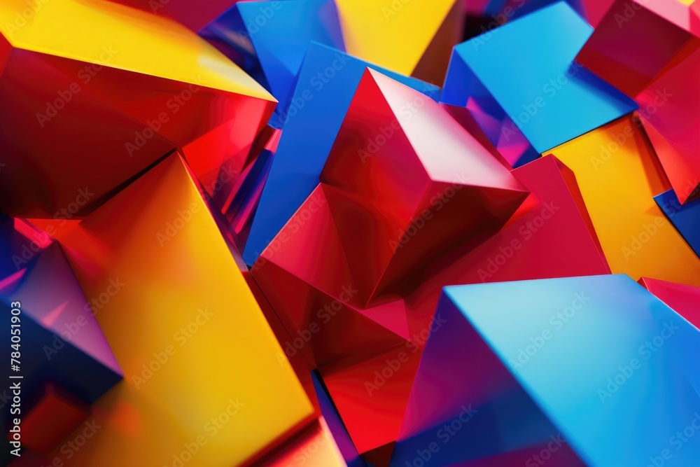 Poster A close up of a bunch of colorful cubes, suitable for various design projects