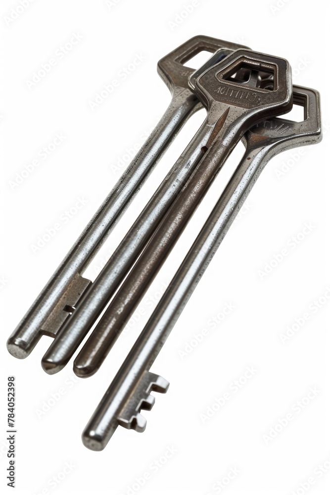 Poster A stack of keys on top of each other. Can be used for concepts related to security or access control