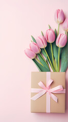 Tulips and gift box