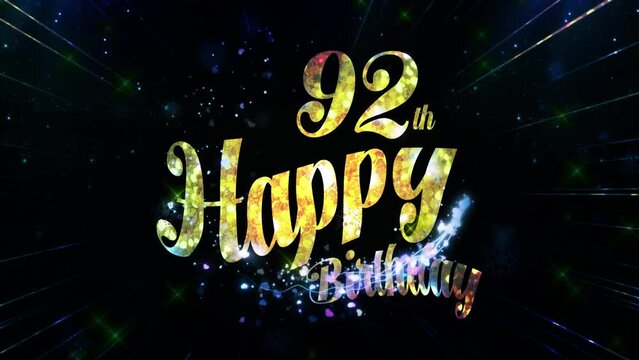 Anniversary Days Party Festivity Basic Exceptional greeting. 92 Years Commemoration Logo Videos